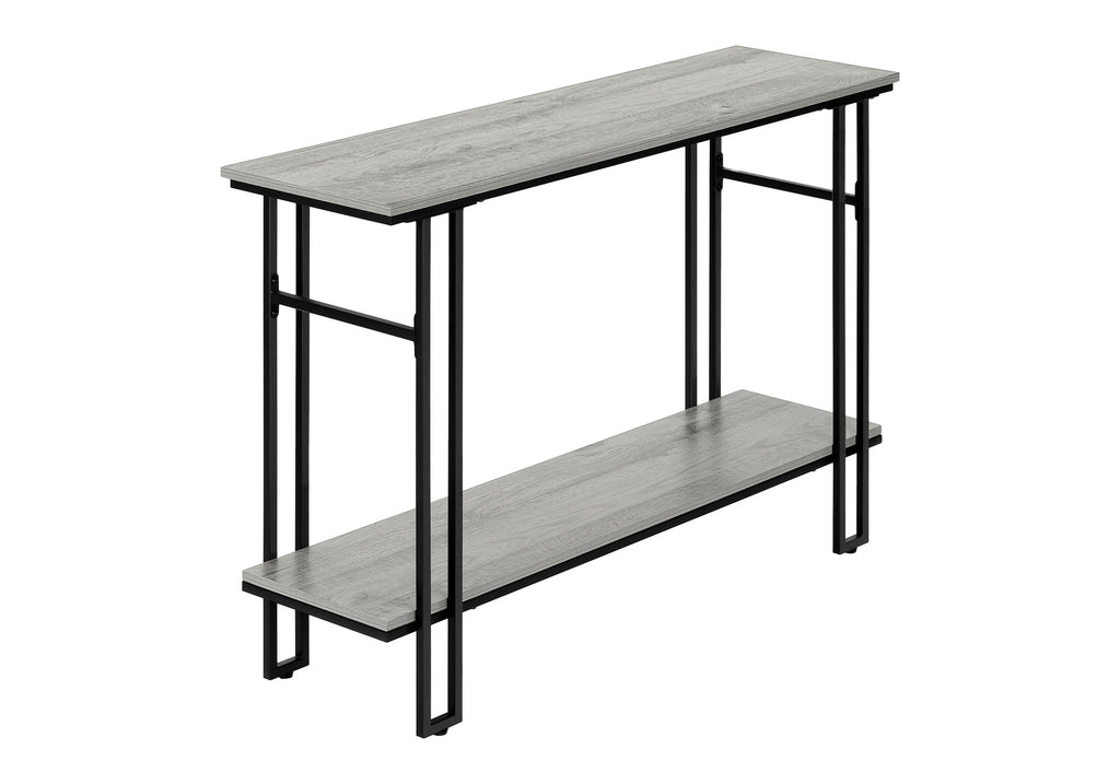 ACCENT TABLE - 48""L / GREY / BLACK METAL HALL CONSOLE