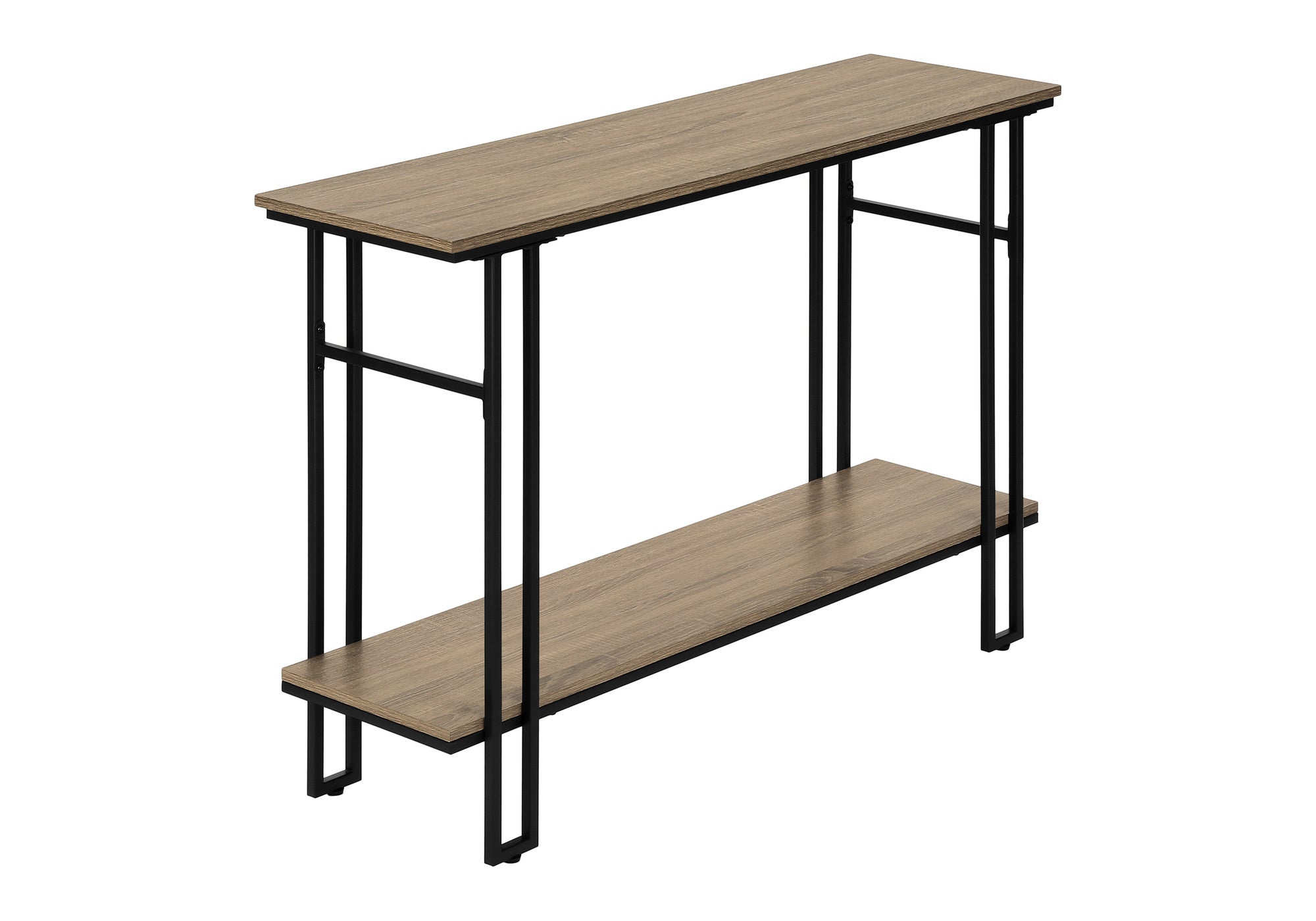 ACCENT TABLE - 48""L / TAUPE / BLACK METAL HALL CONSOLE