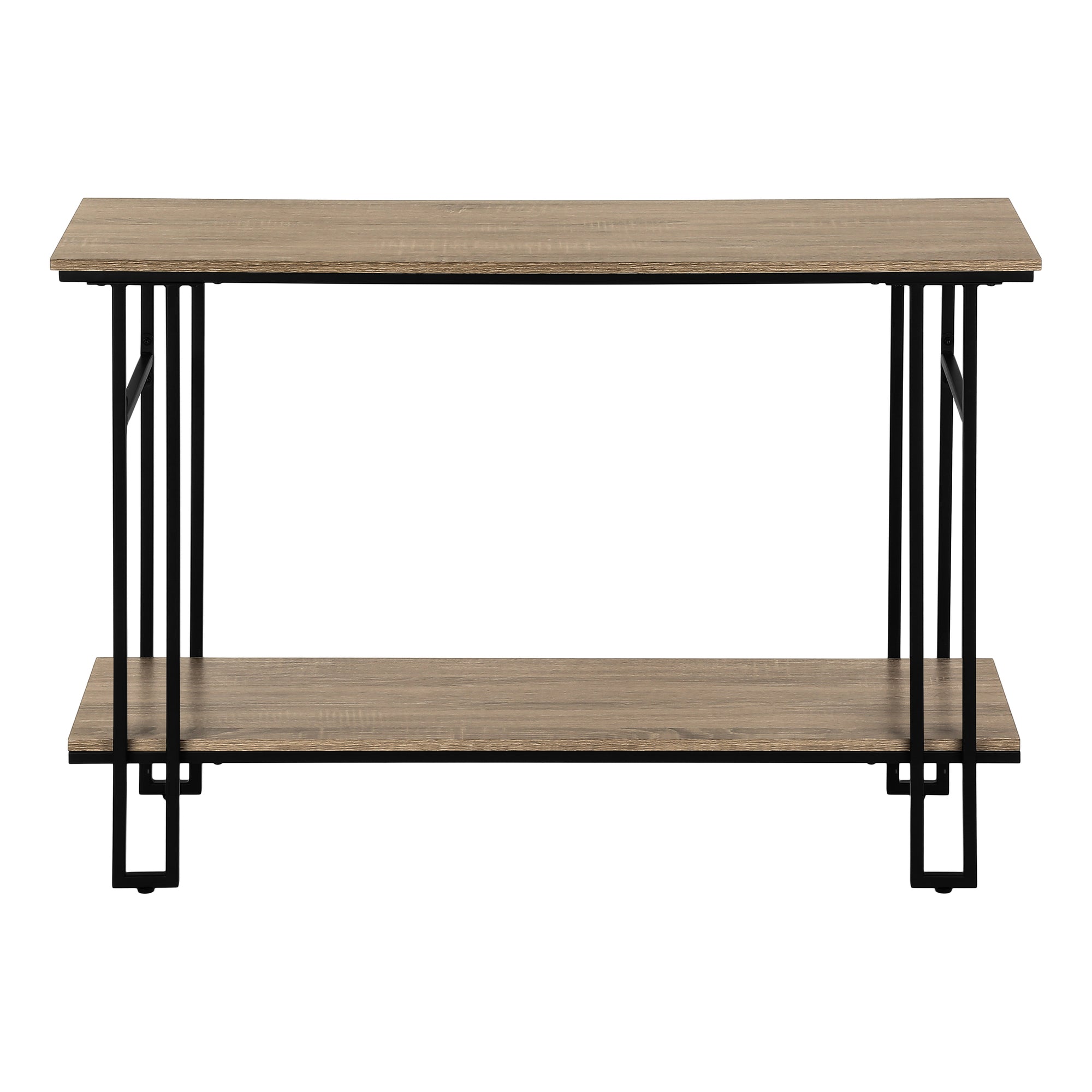ACCENT TABLE - 48""L / TAUPE / BLACK METAL HALL CONSOLE
