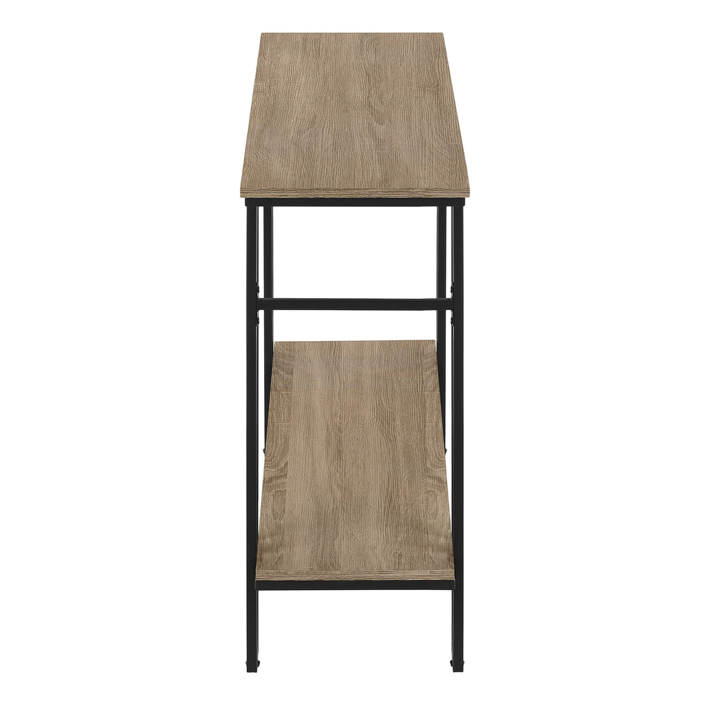 ACCENT TABLE - 48""L / TAUPE / BLACK METAL HALL CONSOLE