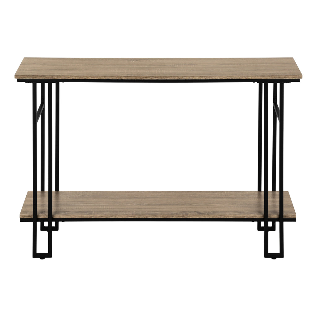 ACCENT TABLE - 48""L / TAUPE / BLACK METAL HALL CONSOLE