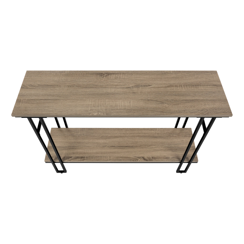 ACCENT TABLE - 48""L / TAUPE / BLACK METAL HALL CONSOLE
