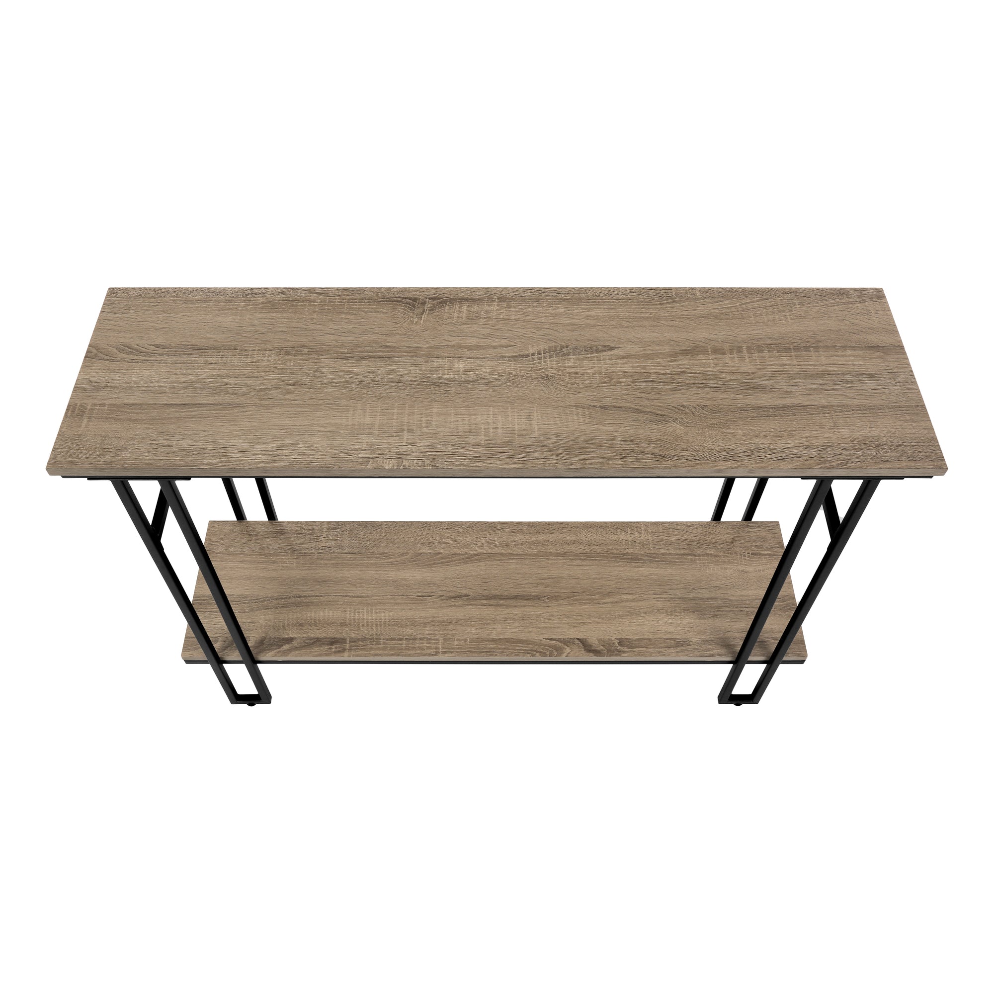 ACCENT TABLE - 48""L / TAUPE / BLACK METAL HALL CONSOLE