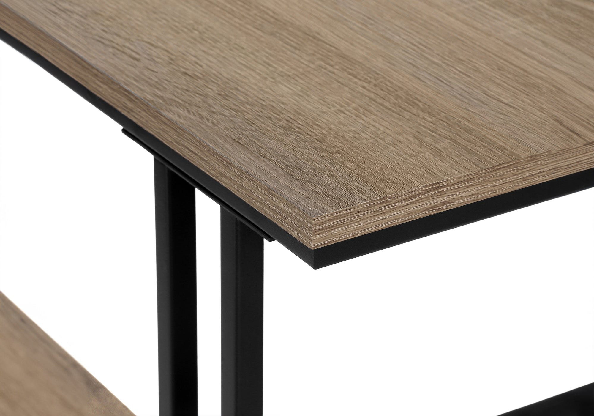 ACCENT TABLE - 48""L / TAUPE / BLACK METAL HALL CONSOLE