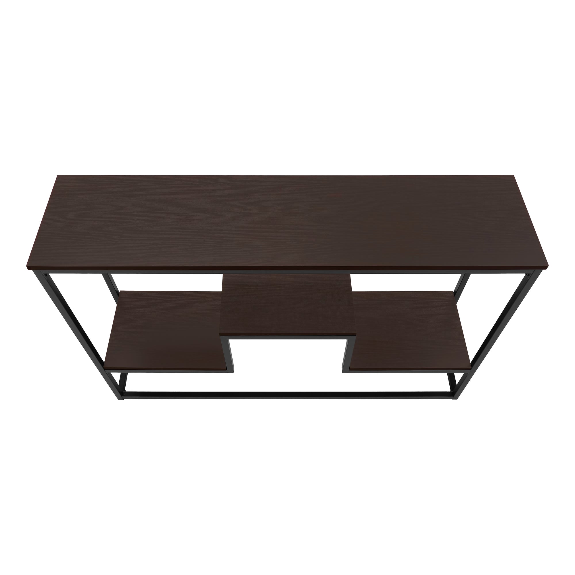 ACCENT TABLE - 48""L / ESPRESSO / BLACK METAL HALL CONSOLE
