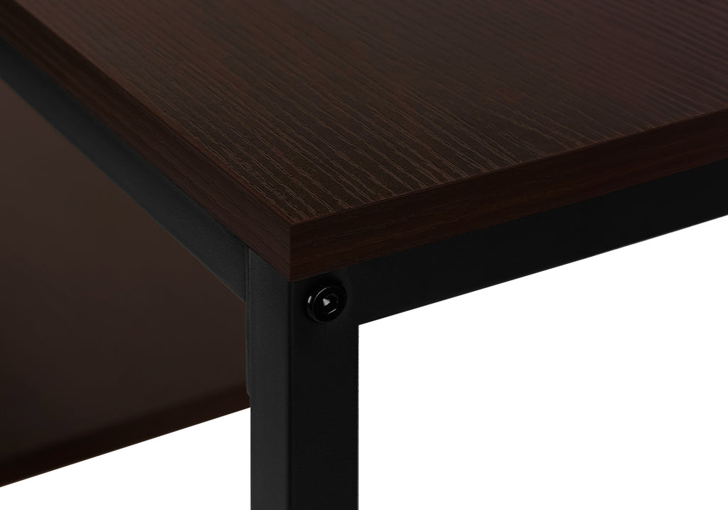 ACCENT TABLE - 48""L / ESPRESSO / BLACK METAL HALL CONSOLE