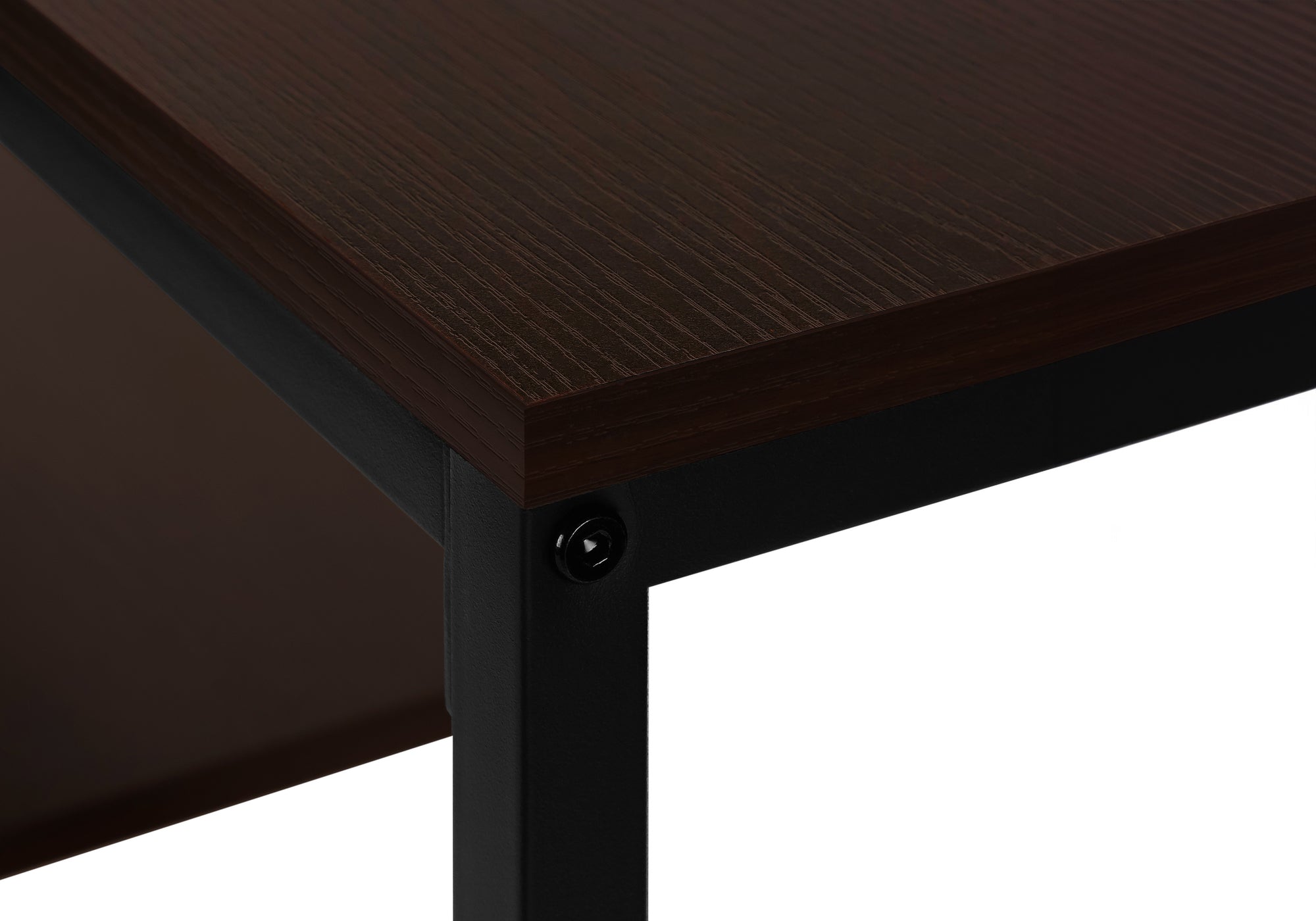 ACCENT TABLE - 48""L / ESPRESSO / BLACK METAL HALL CONSOLE