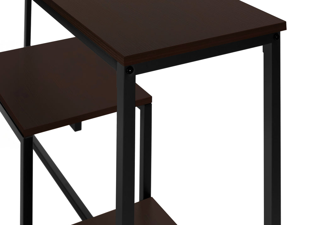 ACCENT TABLE - 48""L / ESPRESSO / BLACK METAL HALL CONSOLE