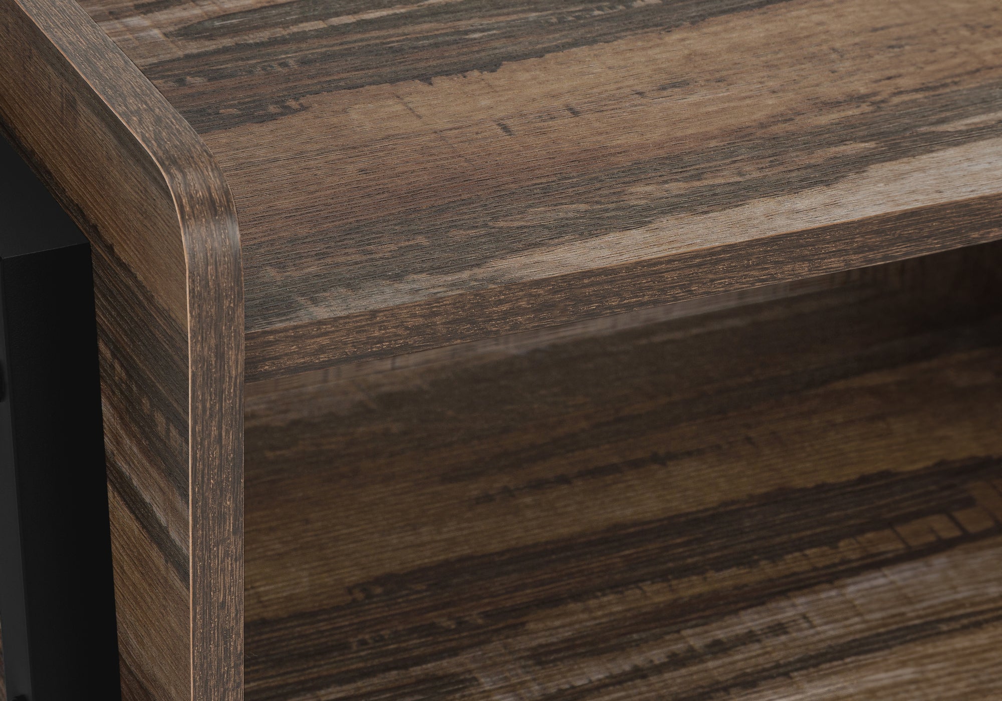 ACCENT TABLE - 23""H / BROWN RECLAIMED-LOOK / BLACK METAL