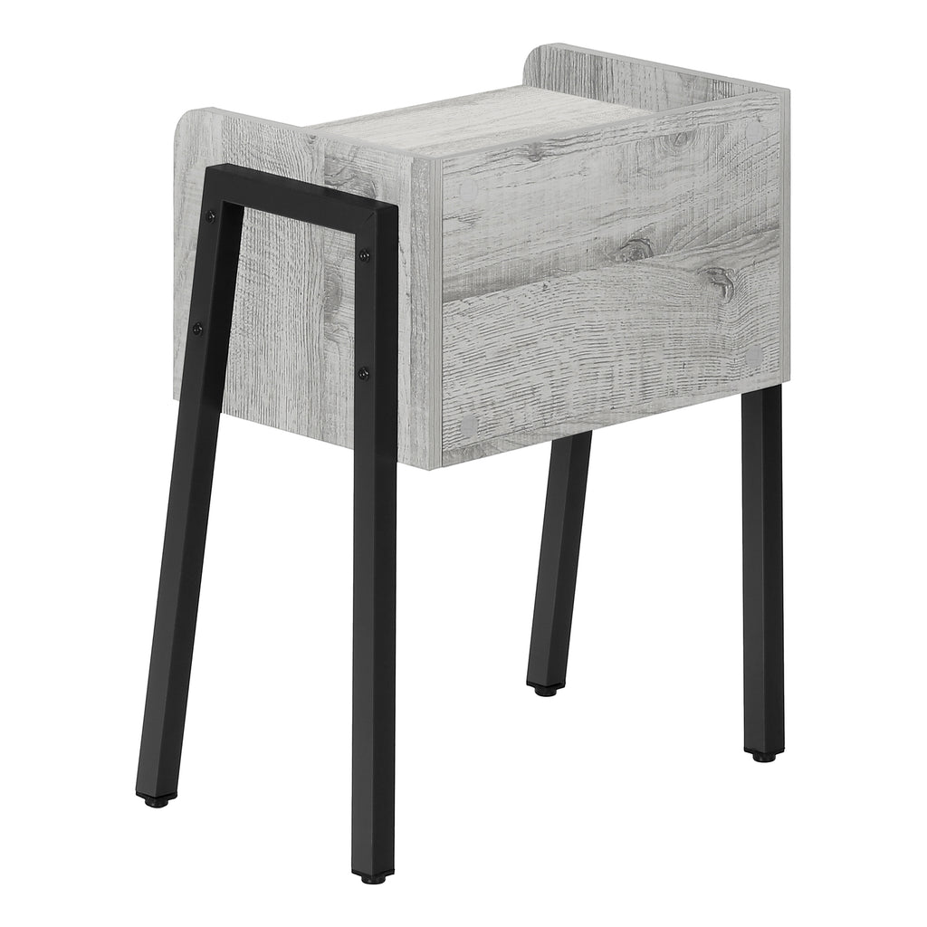 ACCENT TABLE - 23""H / GREY / BLACK METAL