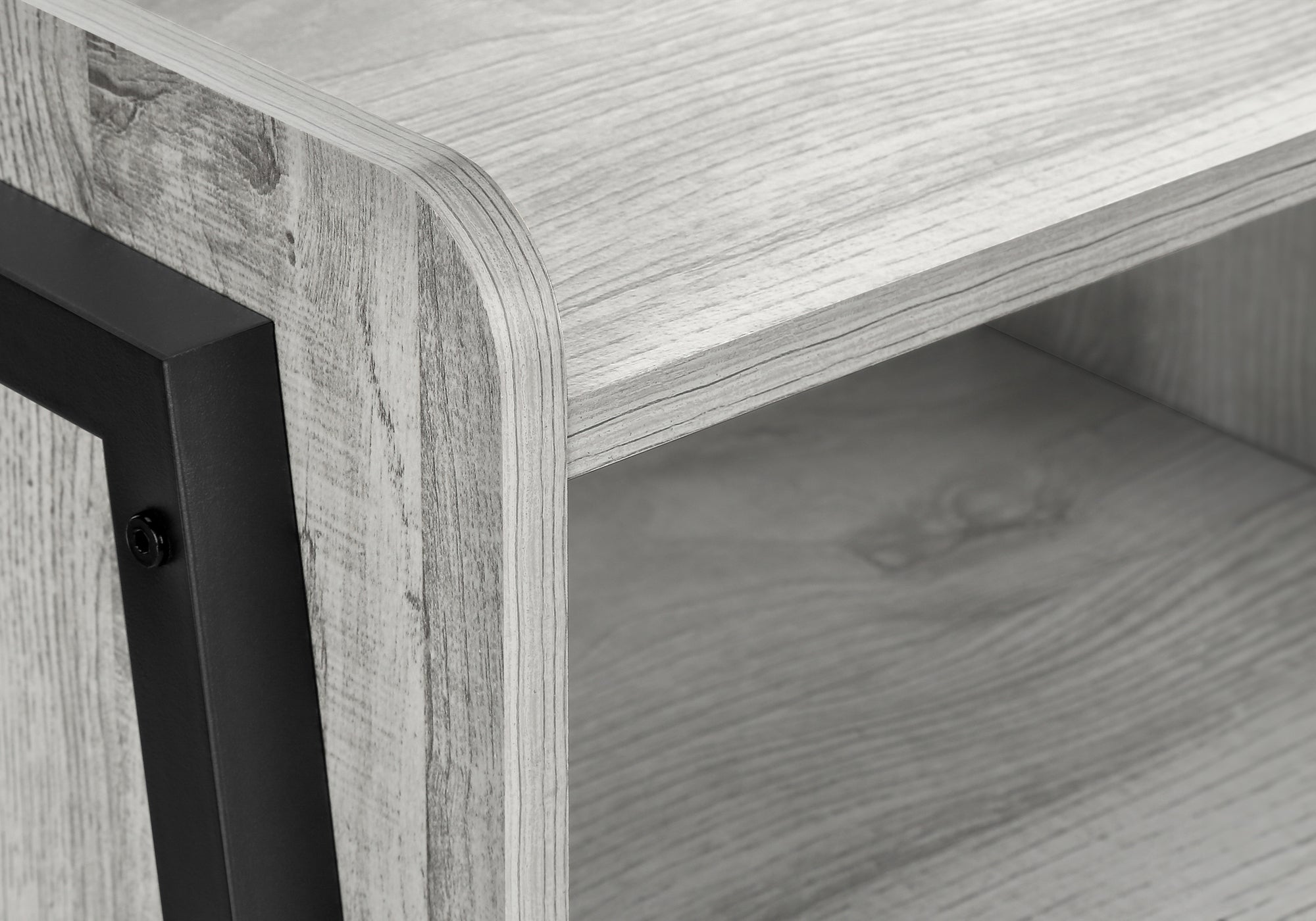 ACCENT TABLE - 23""H / GREY / BLACK METAL