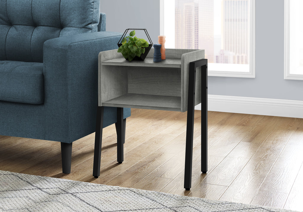 ACCENT TABLE - 23""H / GREY / BLACK METAL