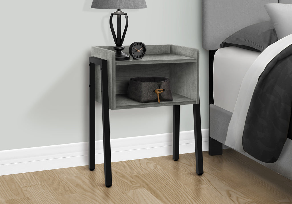 ACCENT TABLE - 23""H / GREY / BLACK METAL