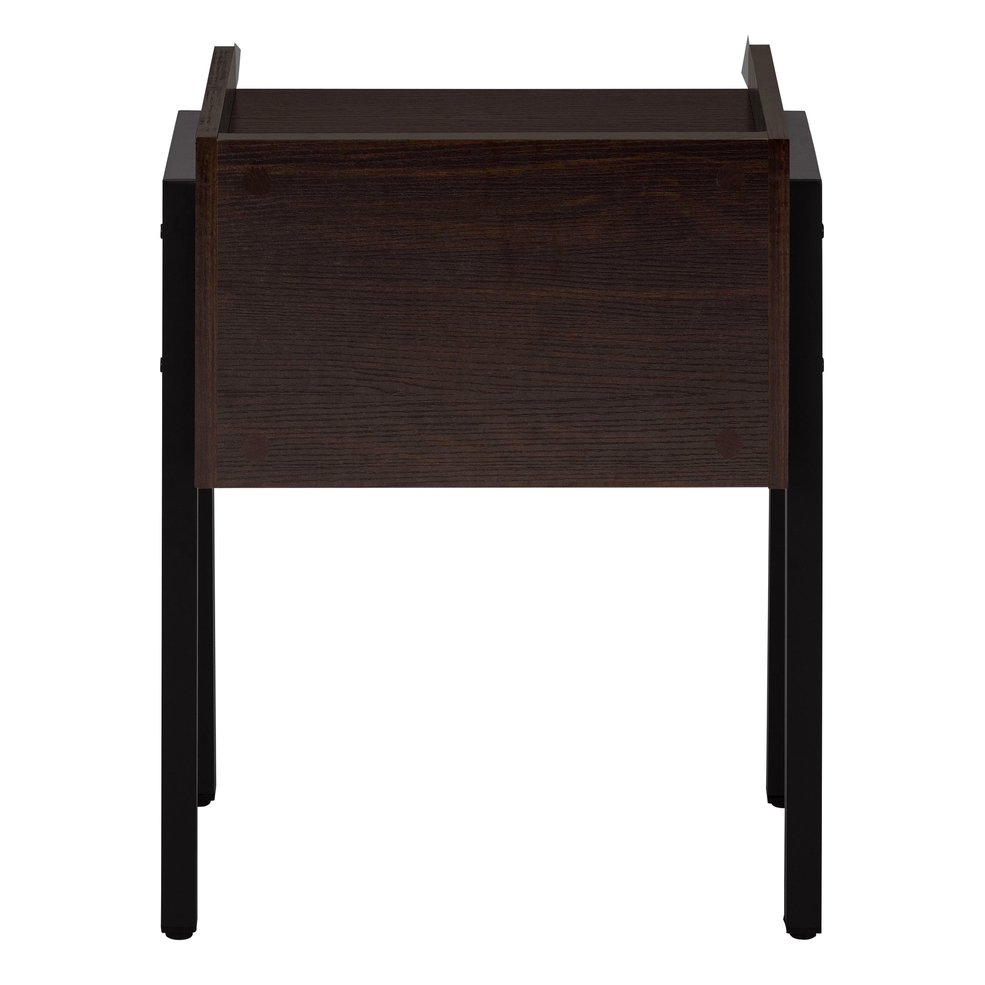 ACCENT TABLE - 23""H / ESPRESSO / BLACK METAL