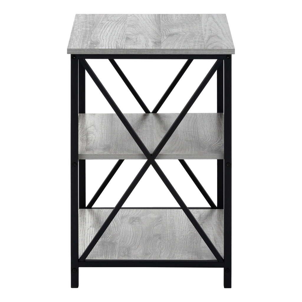 ACCENT TABLE - 26""H / GREY / BLACK METAL