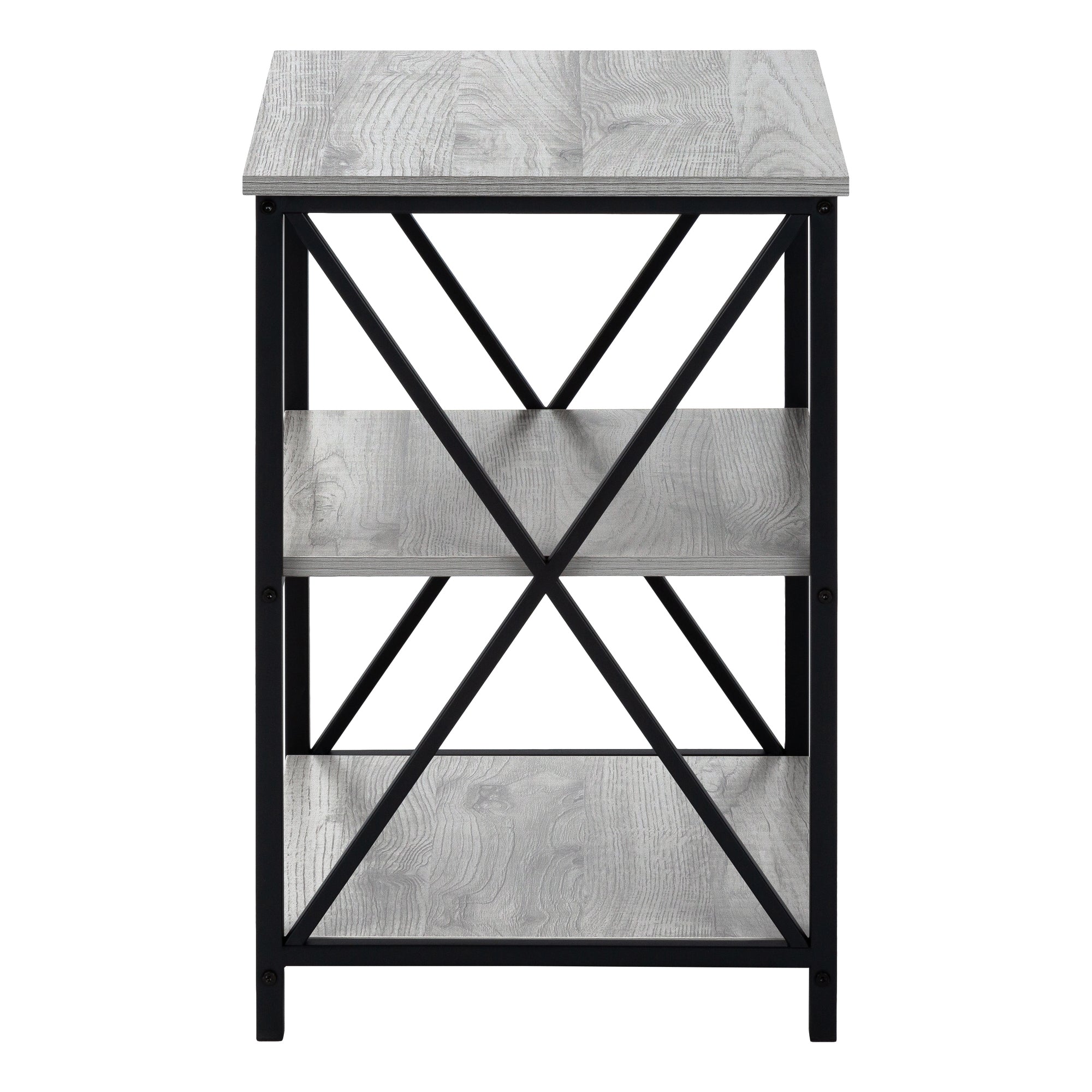 ACCENT TABLE - 26""H / GREY / BLACK METAL