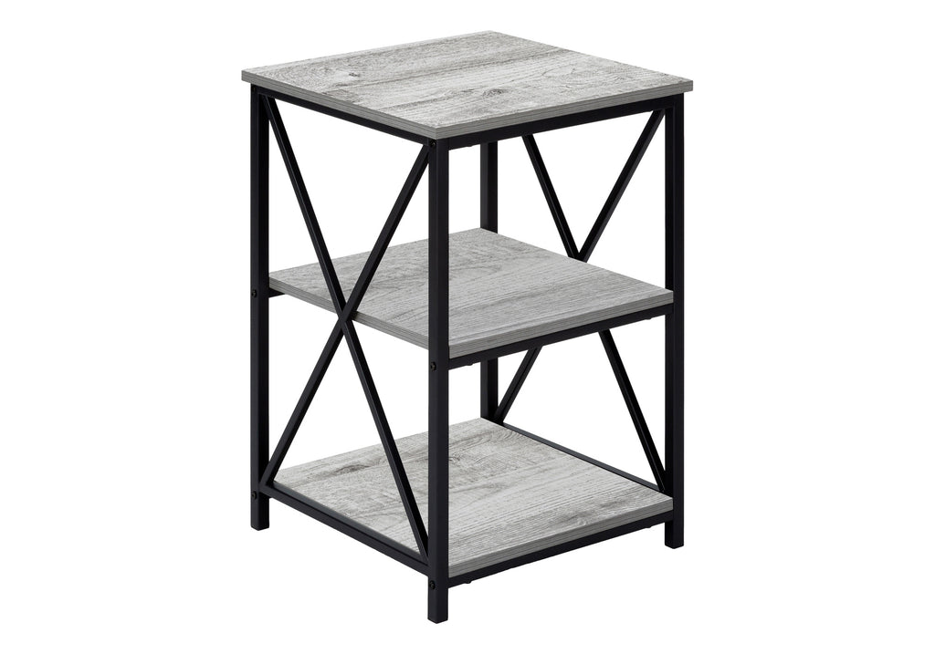 ACCENT TABLE - 26""H / GREY / BLACK METAL