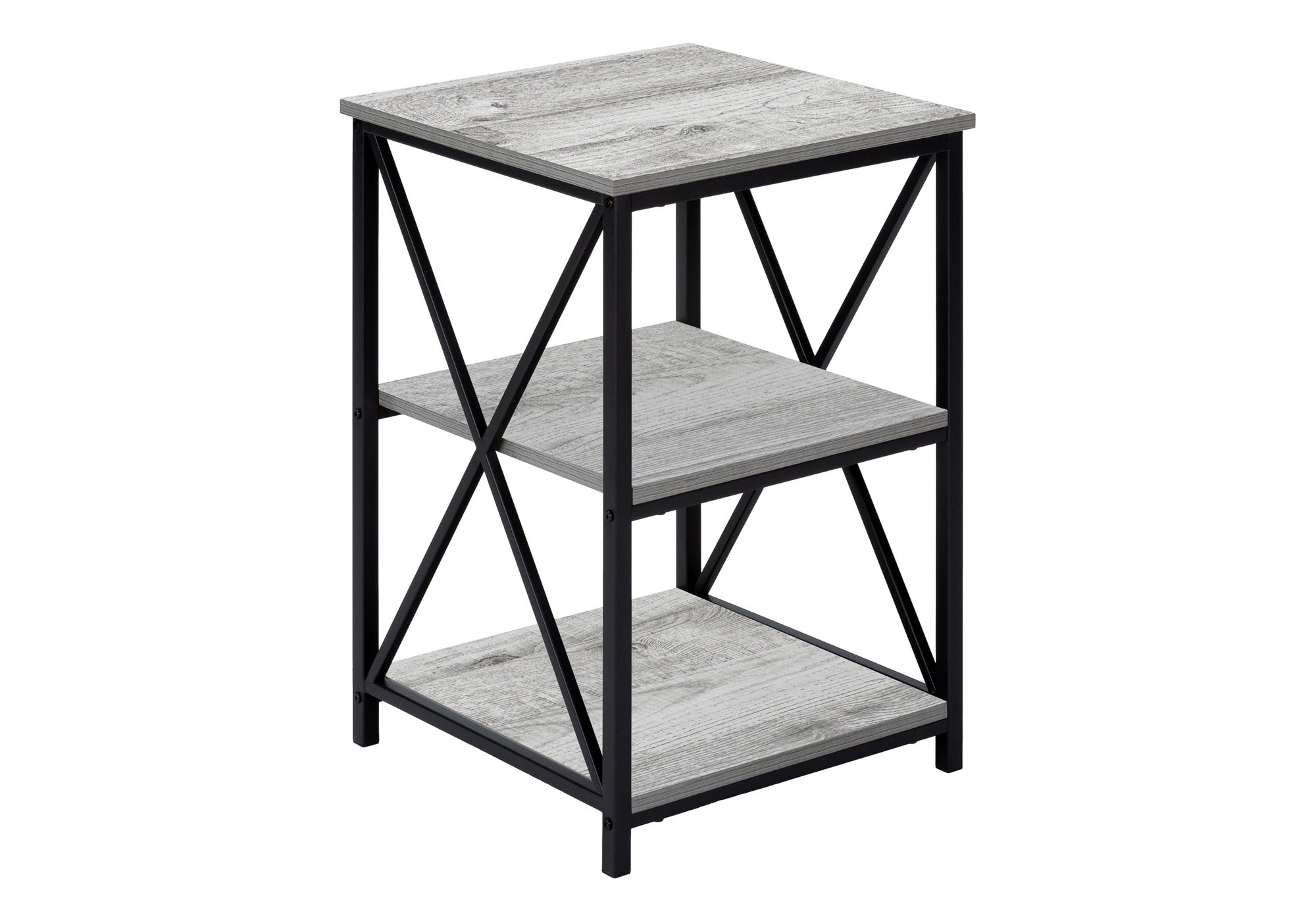 ACCENT TABLE - 26""H / GREY / BLACK METAL