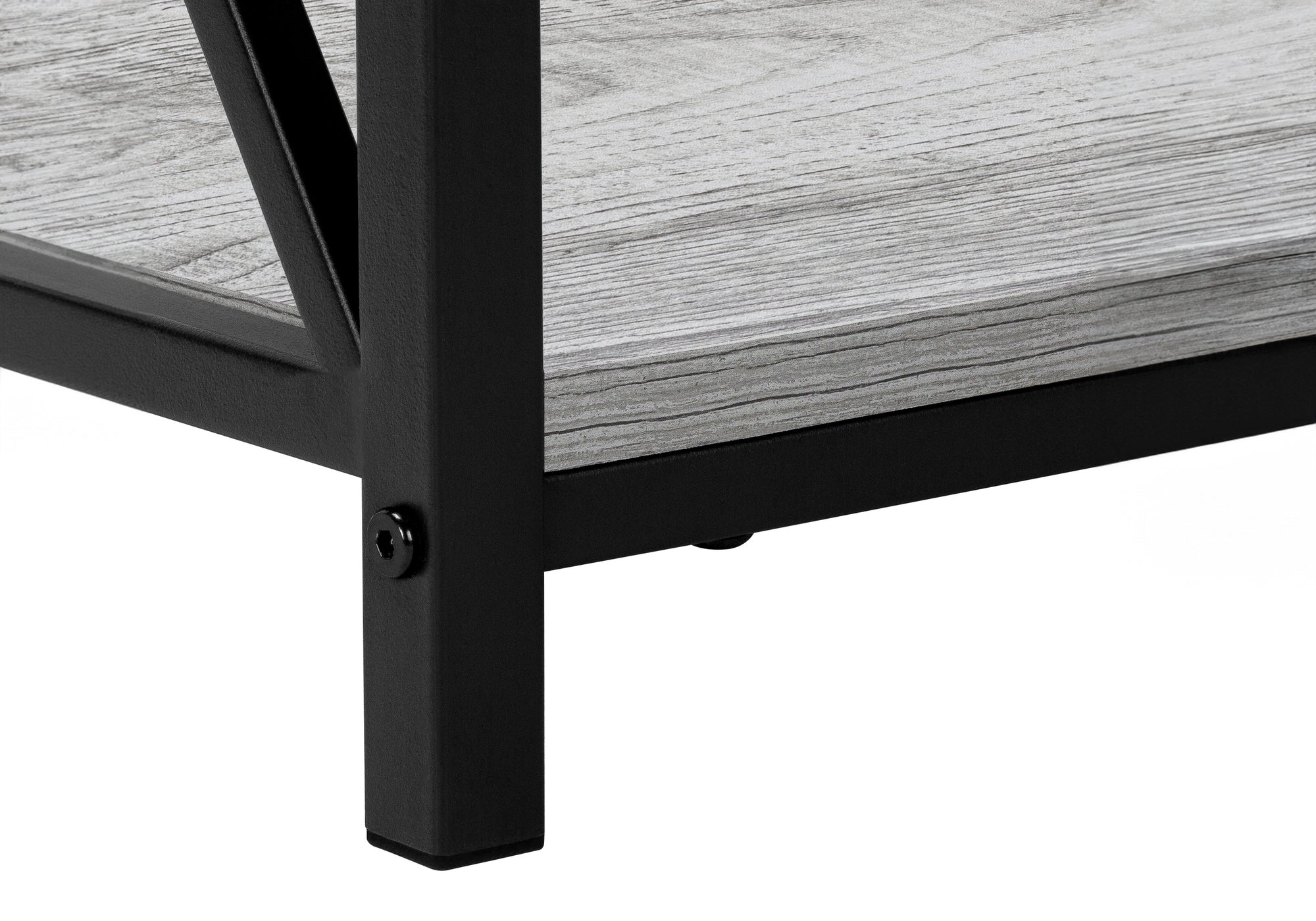 ACCENT TABLE - 26""H / GREY / BLACK METAL