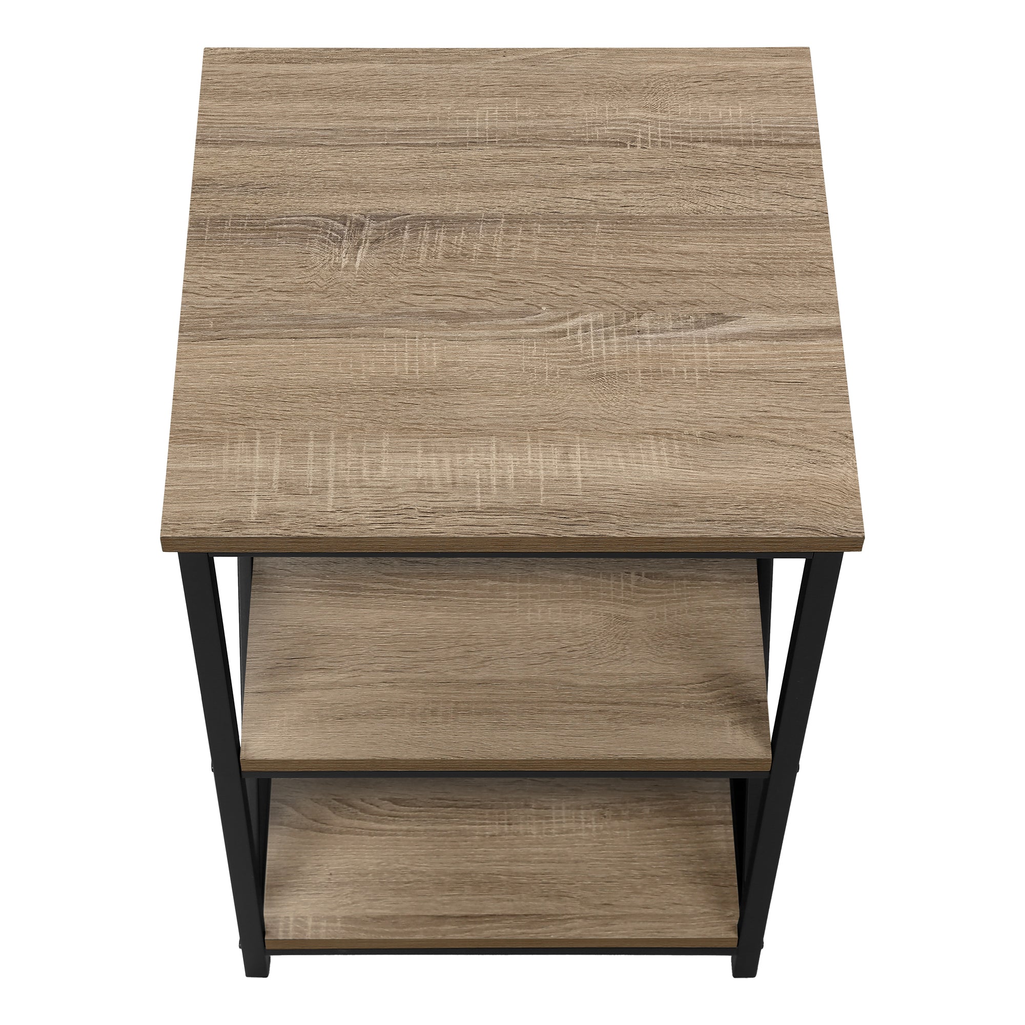 ACCENT TABLE - 26""H / DARK TAUPE / BLACK METAL