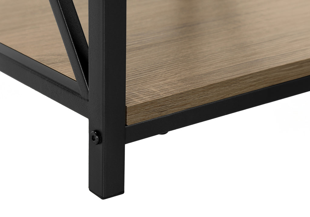 ACCENT TABLE - 26""H / DARK TAUPE / BLACK METAL
