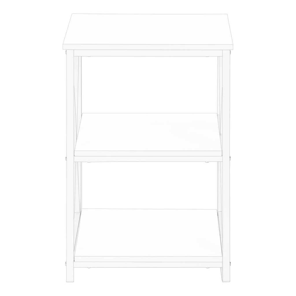 ACCENT TABLE - 26""H / WHITE/ WHITE METAL