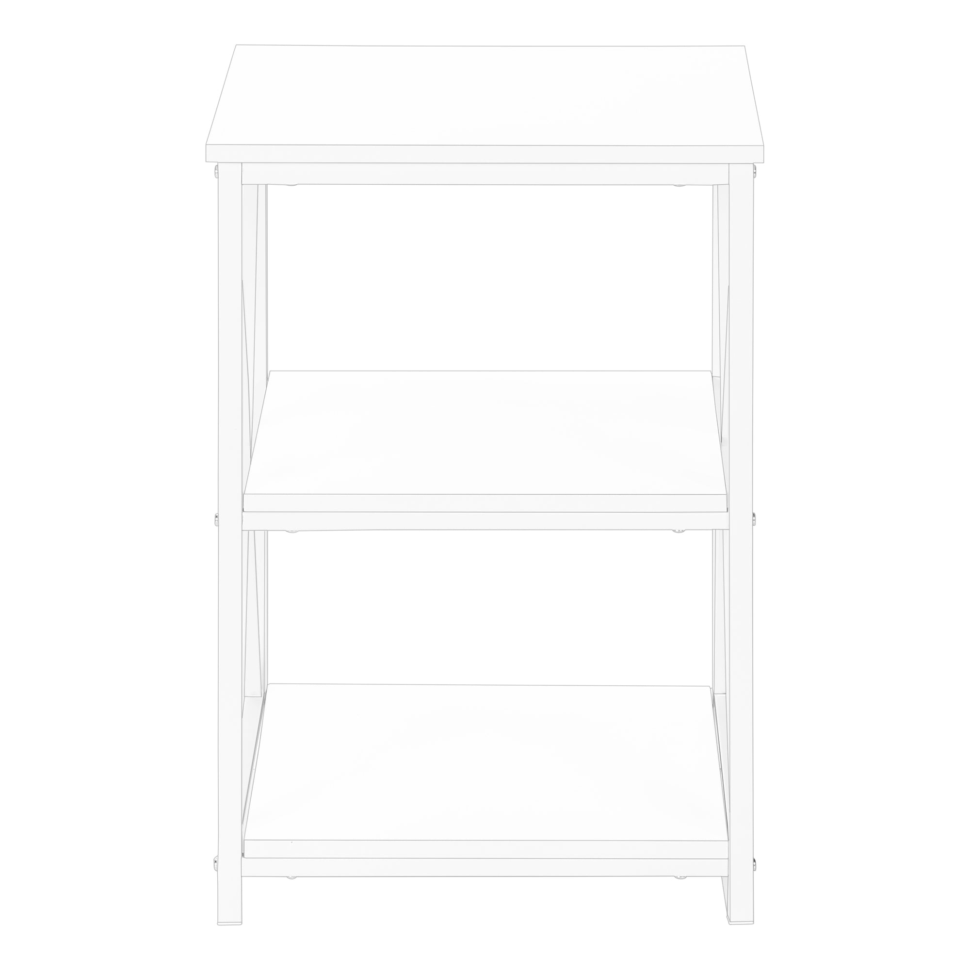 ACCENT TABLE - 26""H / WHITE/ WHITE METAL