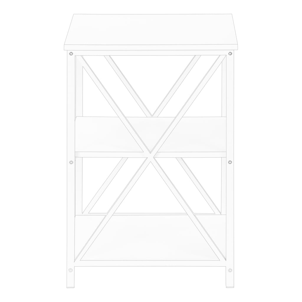 ACCENT TABLE - 26""H / WHITE/ WHITE METAL