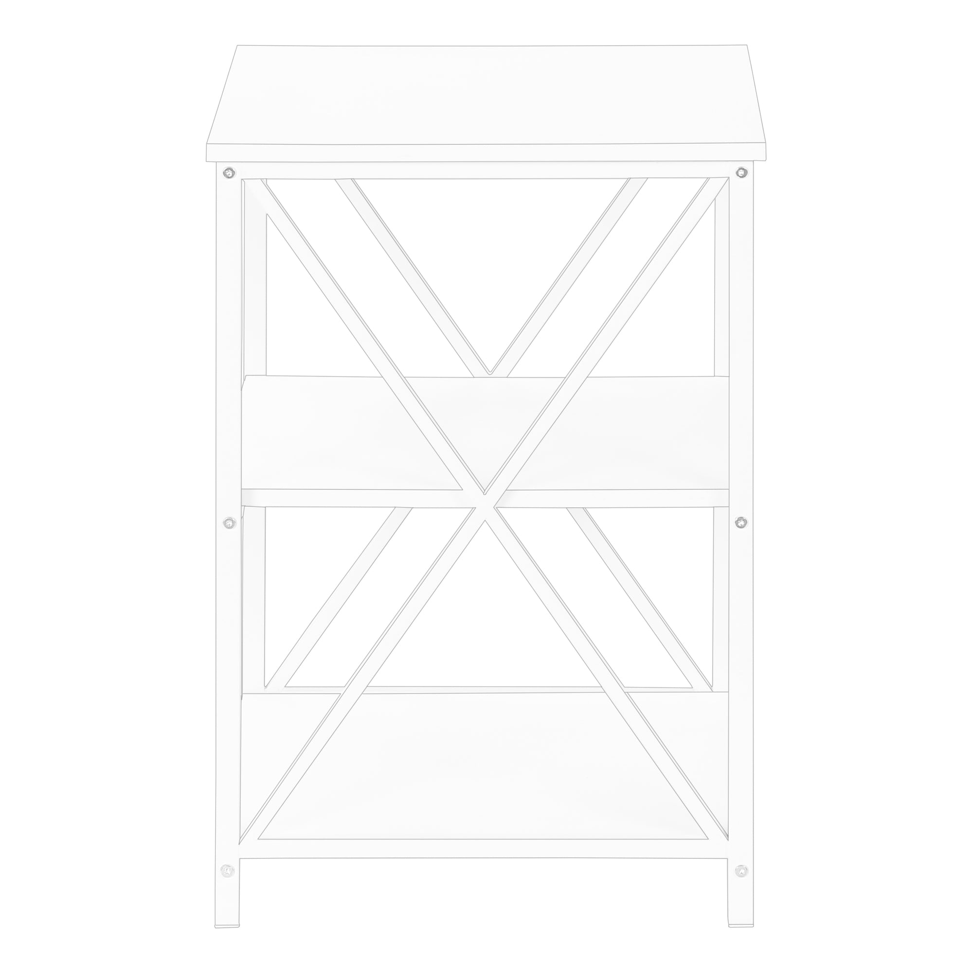 ACCENT TABLE - 26""H / WHITE/ WHITE METAL