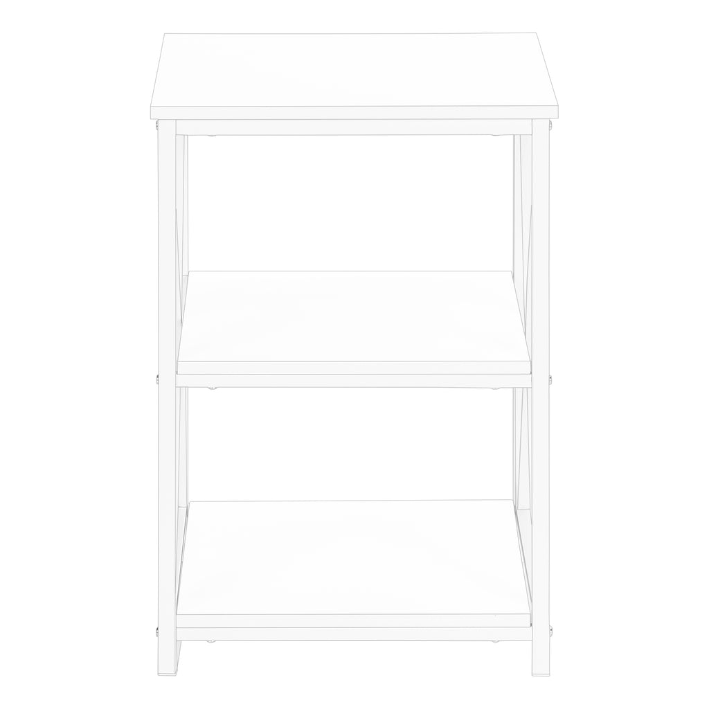 ACCENT TABLE - 26""H / WHITE/ WHITE METAL