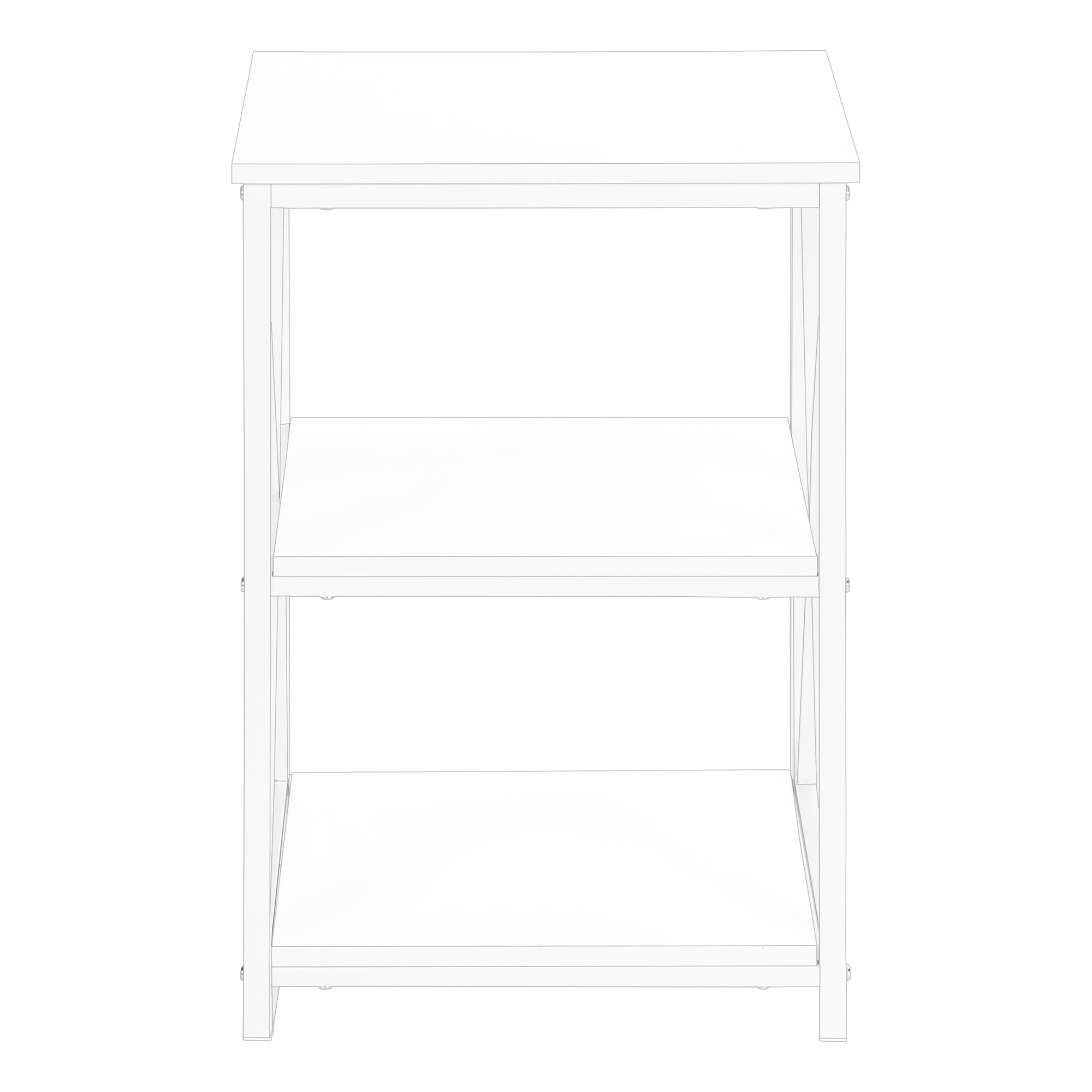 ACCENT TABLE - 26""H / WHITE/ WHITE METAL