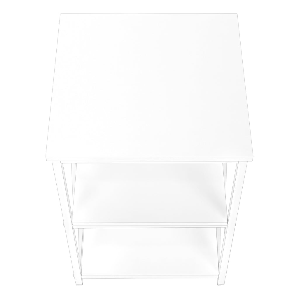 ACCENT TABLE - 26""H / WHITE/ WHITE METAL