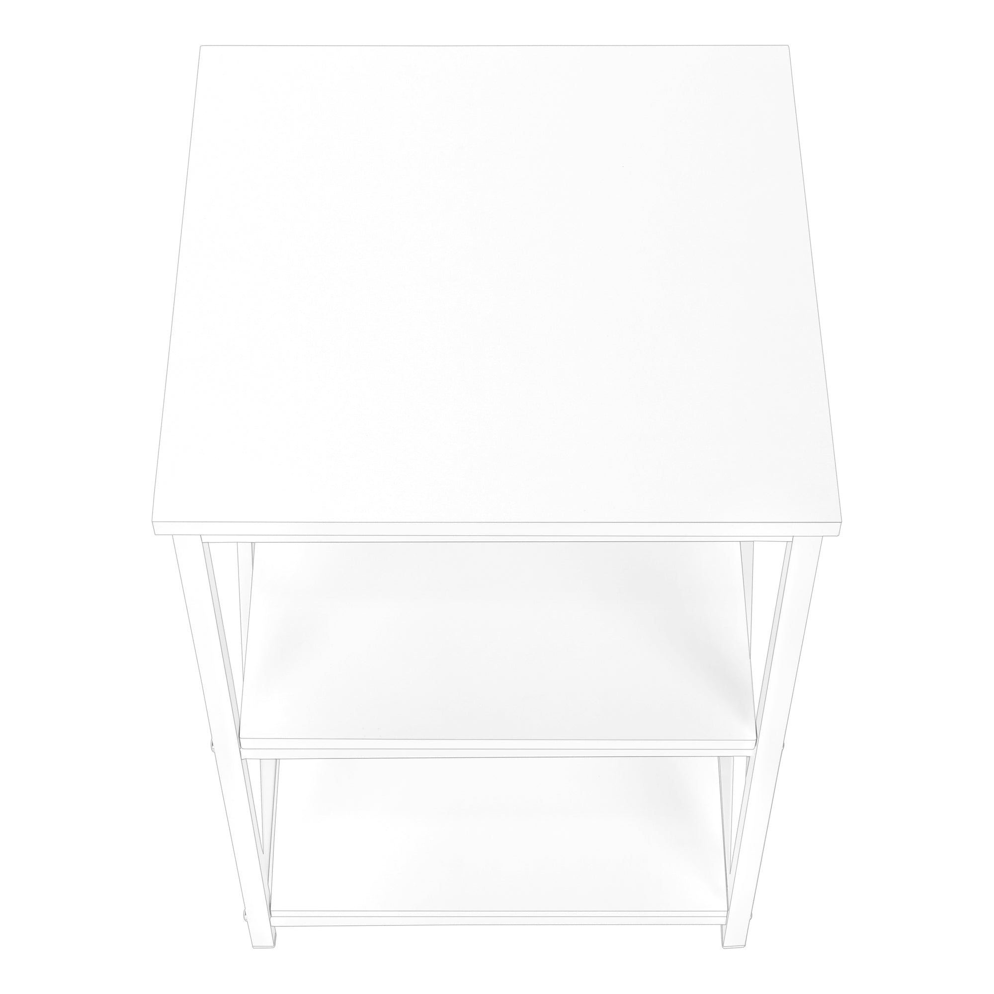 ACCENT TABLE - 26""H / WHITE/ WHITE METAL