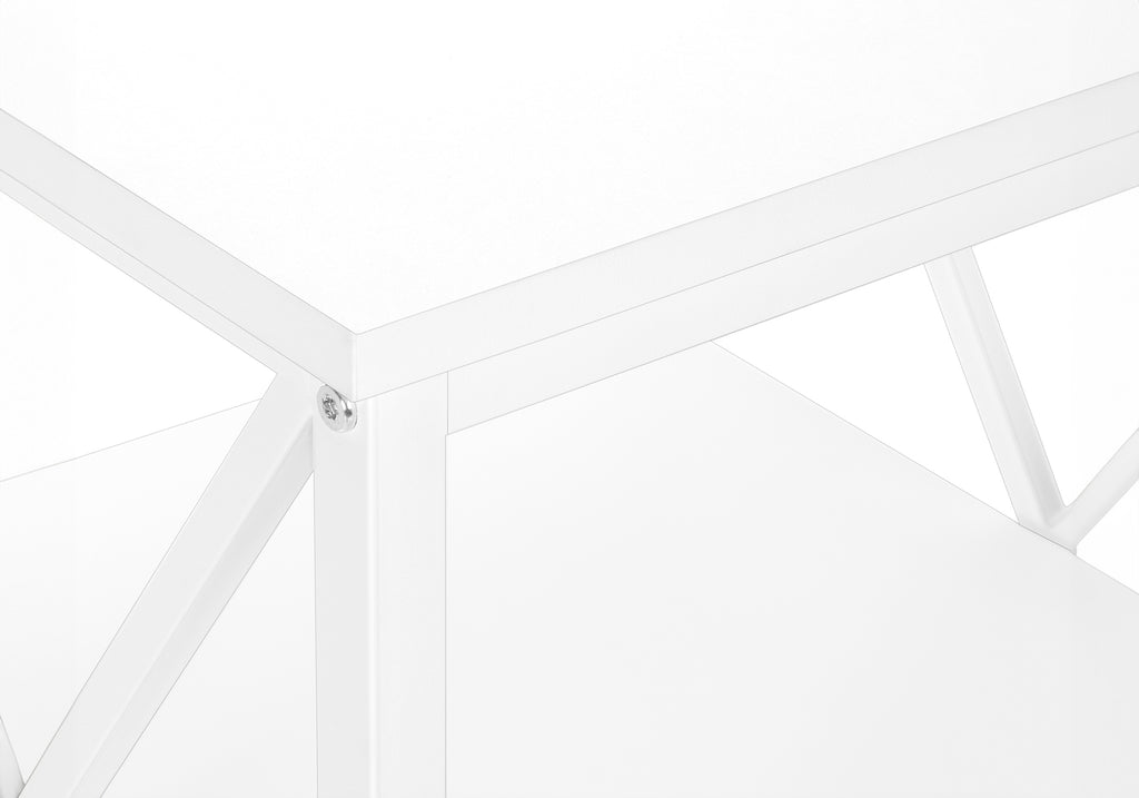 ACCENT TABLE - 26""H / WHITE/ WHITE METAL