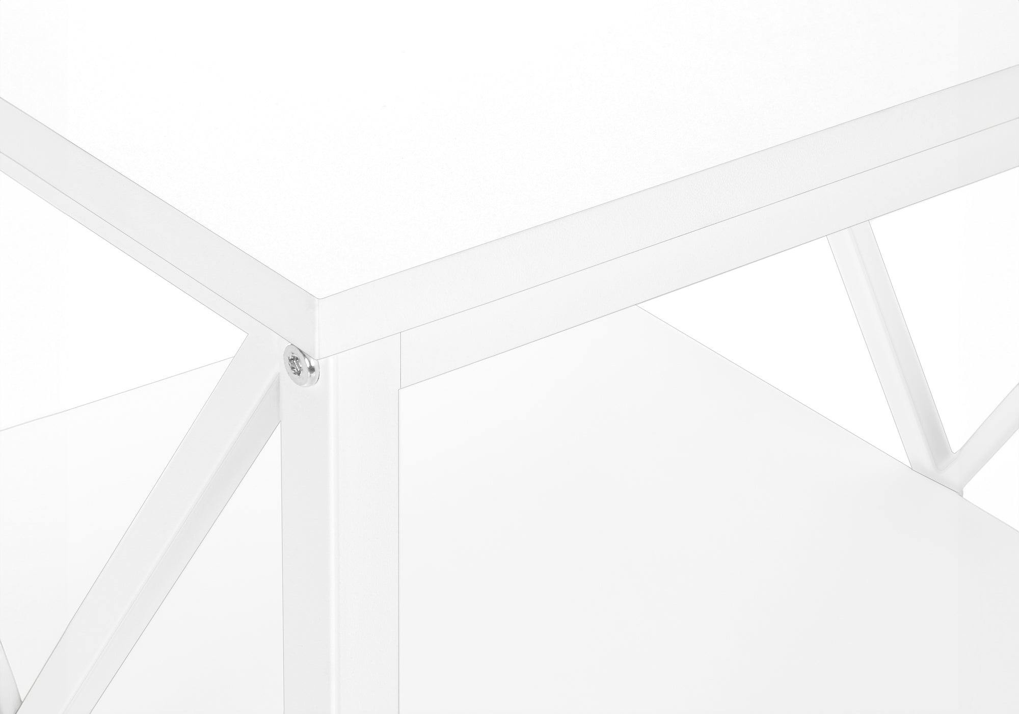 ACCENT TABLE - 26""H / WHITE/ WHITE METAL