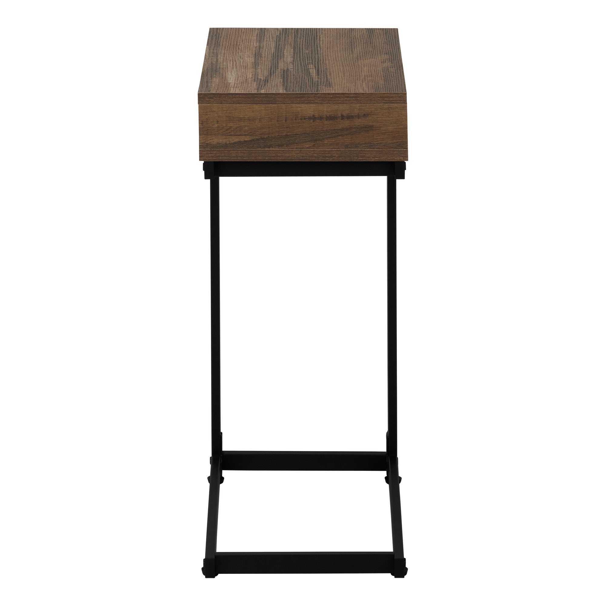 ACCENT TABLE - BROWN RECLAIMED-LOOK / BLACK METAL