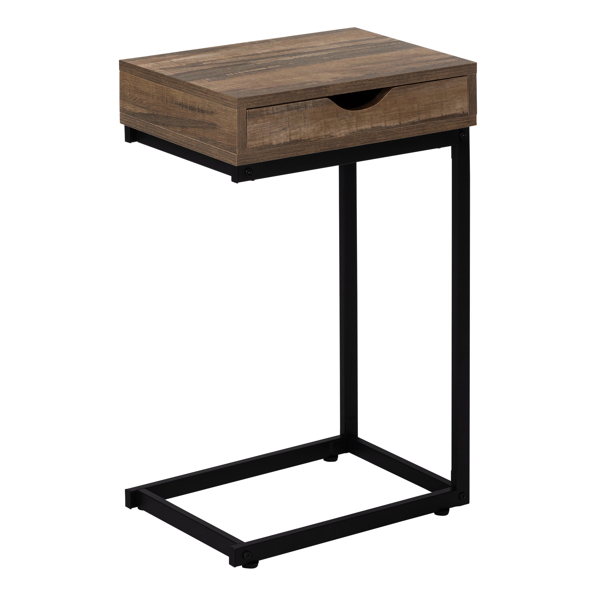 ACCENT TABLE - BROWN RECLAIMED-LOOK / BLACK METAL