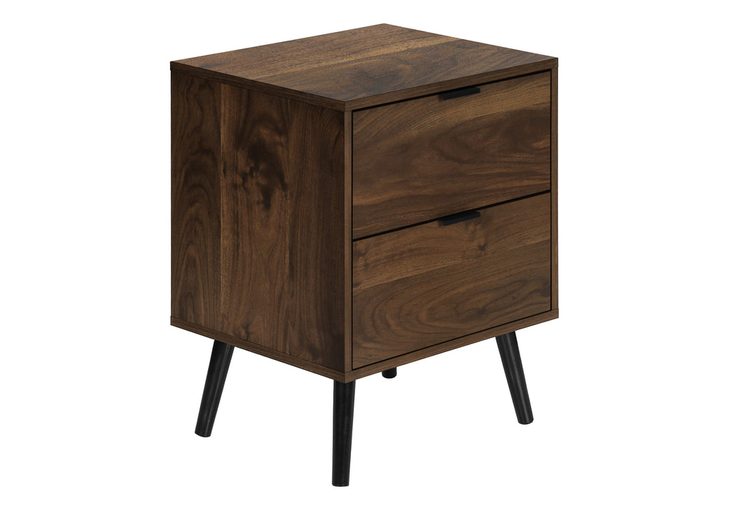 ACCENT TABLE - 24""H / WALNUT END TABLE WITH 2 DRAWERS