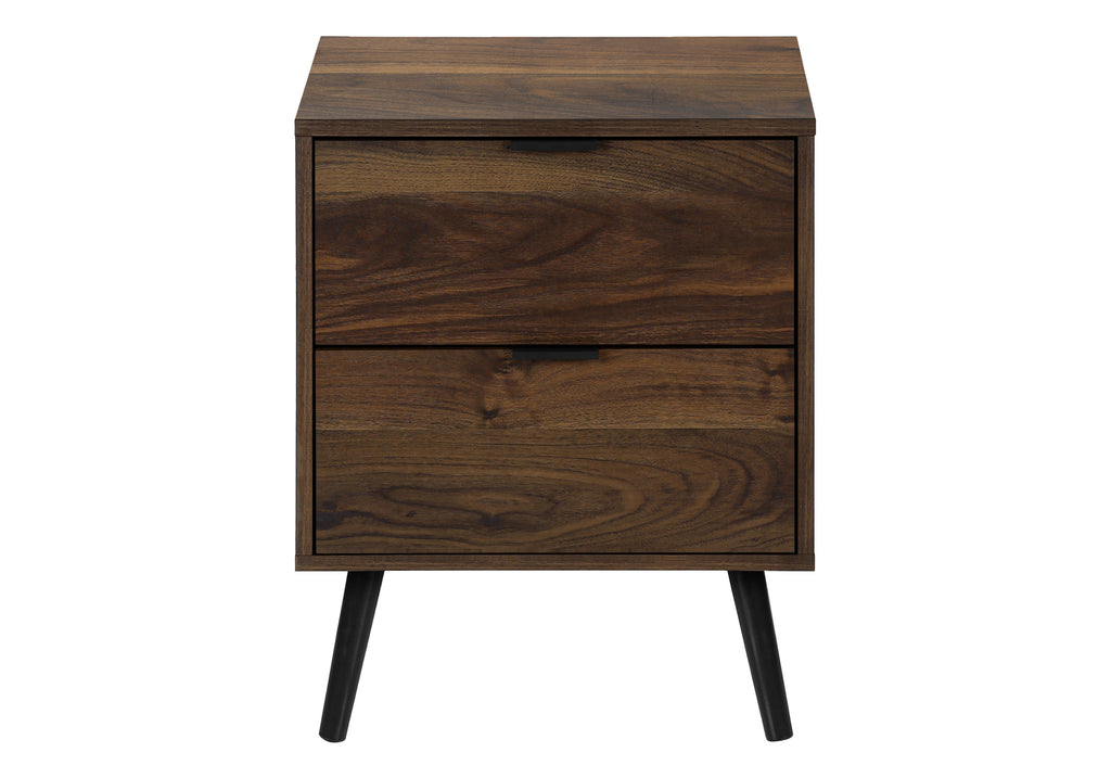 ACCENT TABLE - 24""H / WALNUT END TABLE WITH 2 DRAWERS
