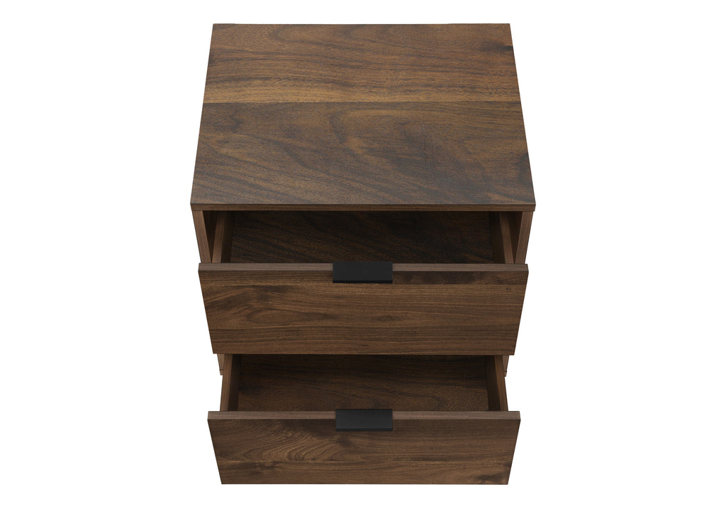 ACCENT TABLE - 24""H / WALNUT END TABLE WITH 2 DRAWERS