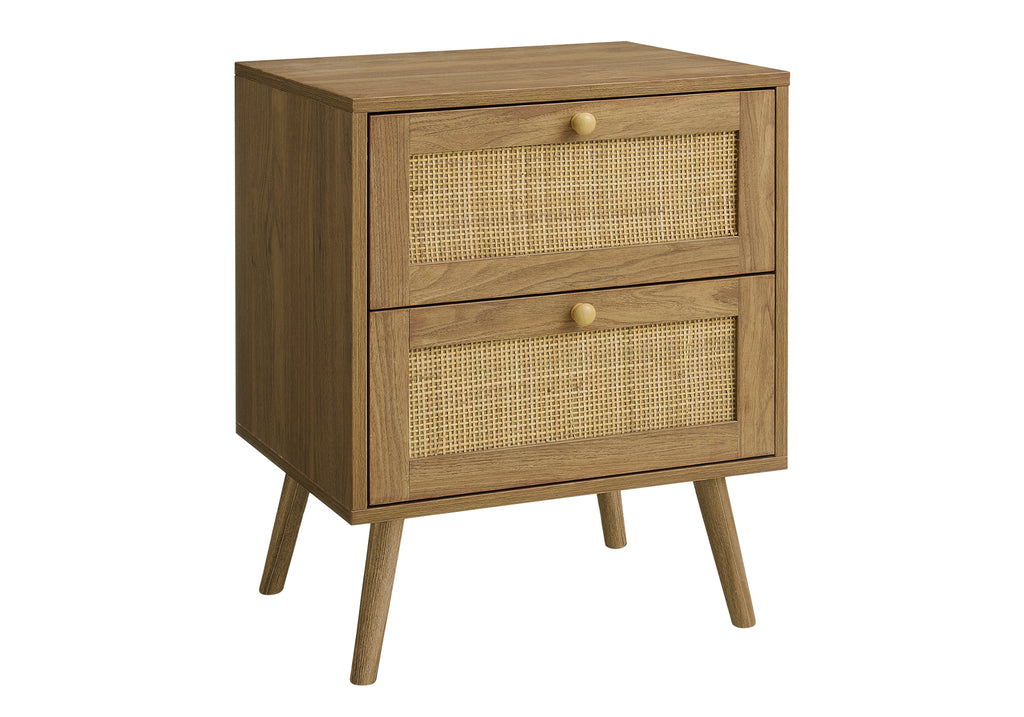 ACCENT TABLE - 24""H / WALNUT END TABLE WITH 2 DRAWERS