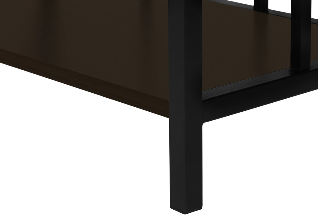 BOOKCASE - 62""H / ESPRESSO / BLACK METAL ETAGERE