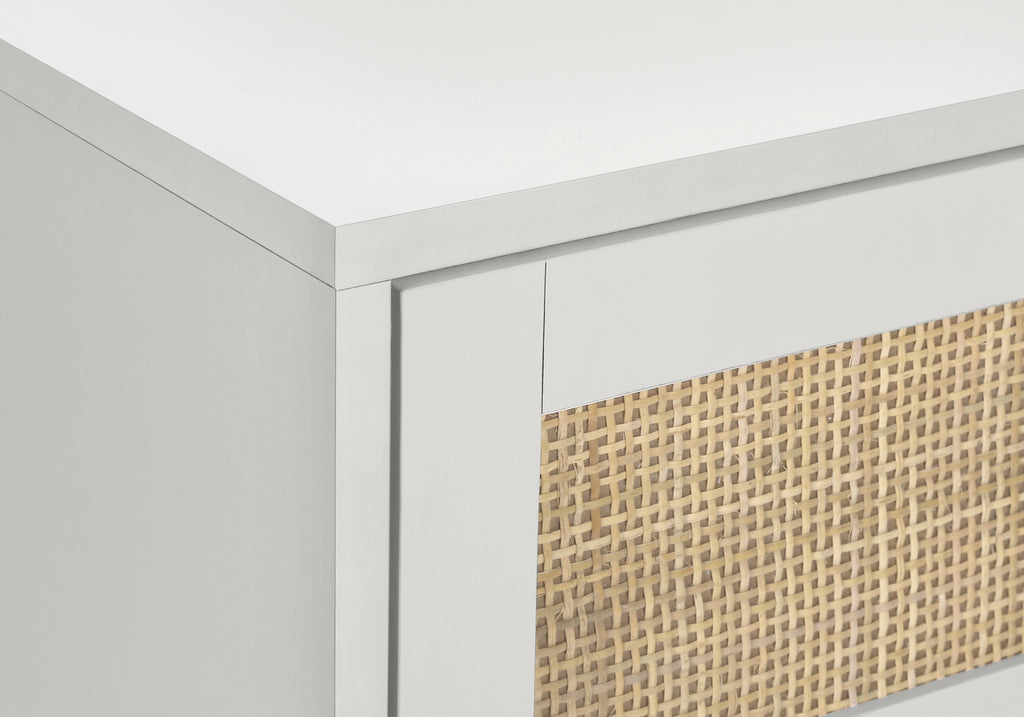 ACCENT TABLE - 24""H / WHITE END TABLE - 2 WALNUT DRAWERS