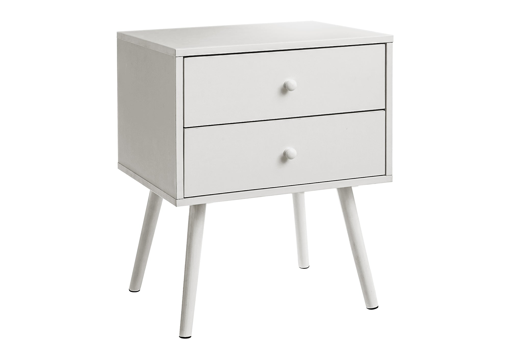 ACCENT TABLE - 24""H / WHITE END TABLE WITH 2 DRAWERS