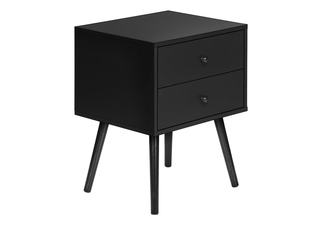 ACCENT TABLE - 24""H / BLACK END TABLE WITH 2 DRAWERS