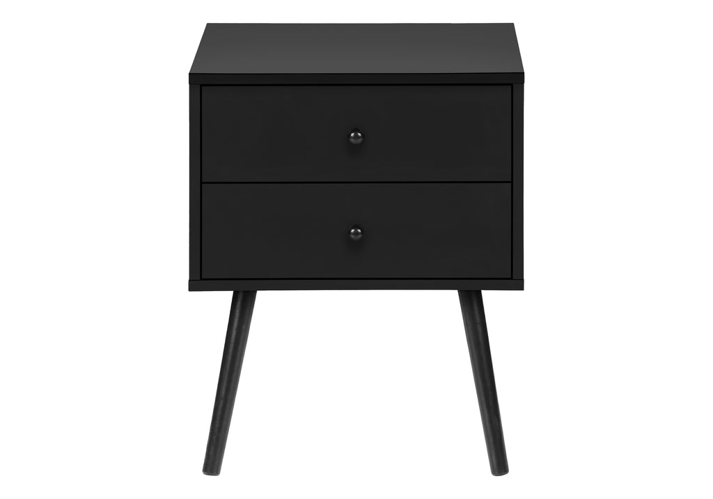 ACCENT TABLE - 24""H / BLACK END TABLE WITH 2 DRAWERS
