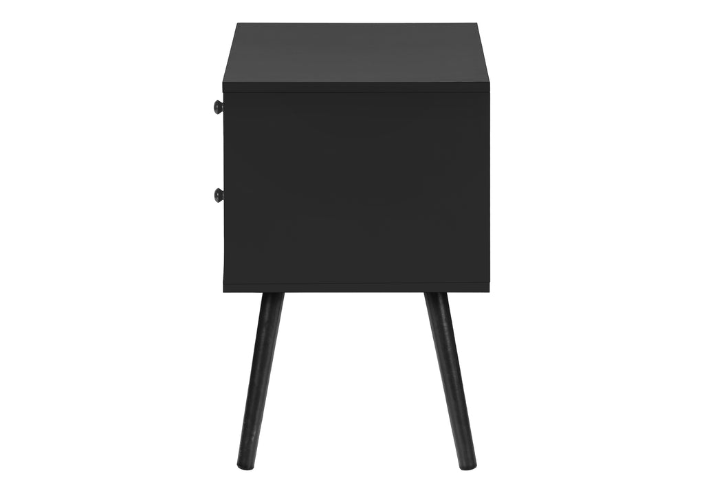 ACCENT TABLE - 24""H / BLACK END TABLE WITH 2 DRAWERS