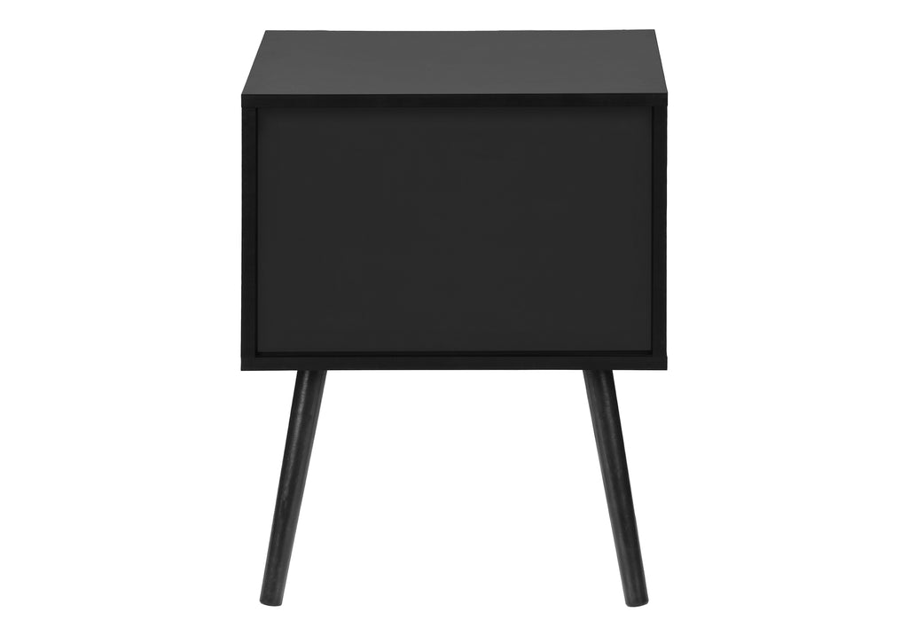 ACCENT TABLE - 24""H / BLACK END TABLE WITH 2 DRAWERS