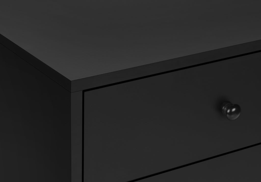 ACCENT TABLE - 24""H / BLACK END TABLE WITH 2 DRAWERS
