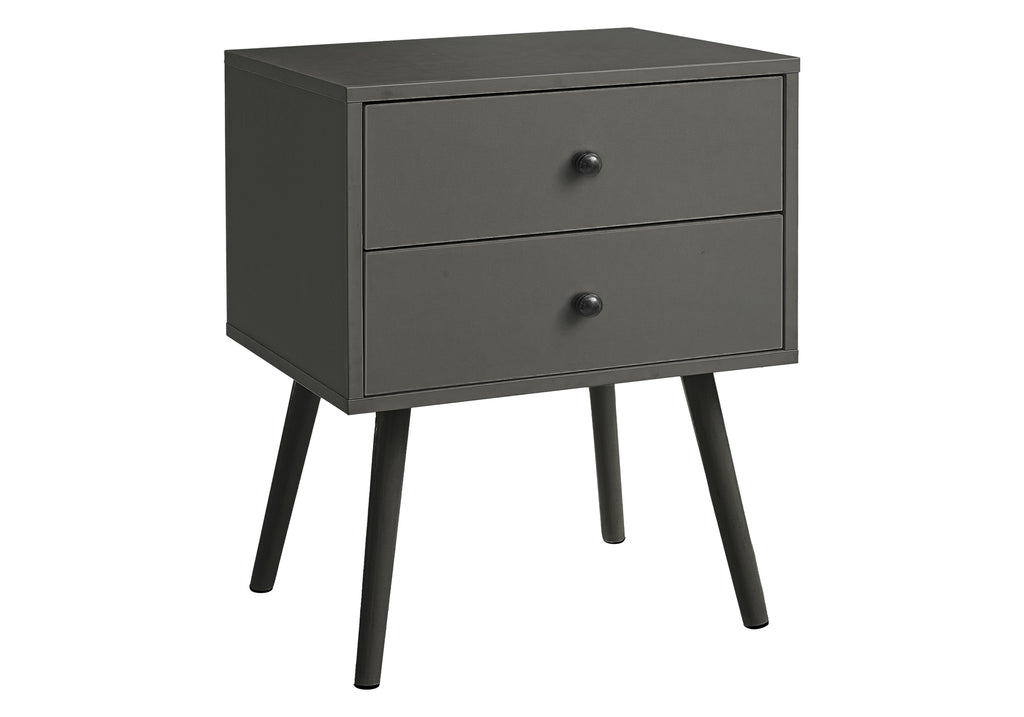 ACCENT TABLE - 24""H / GREY END TABLE WITH 2 DRAWERS